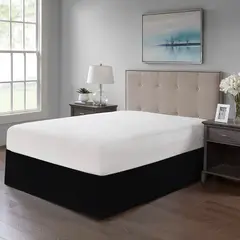 GENERICO - FALDON DE TARIMA QUEEN 152CM x 203CM MINIMAL DRILL 30CM NEGRO