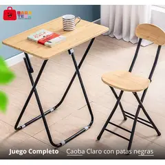 GENERICO - Mesa y silla juego completo plegable moderno