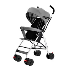 BUYPAL - Coche Baston Plegable con Capota y Ruedas 360°