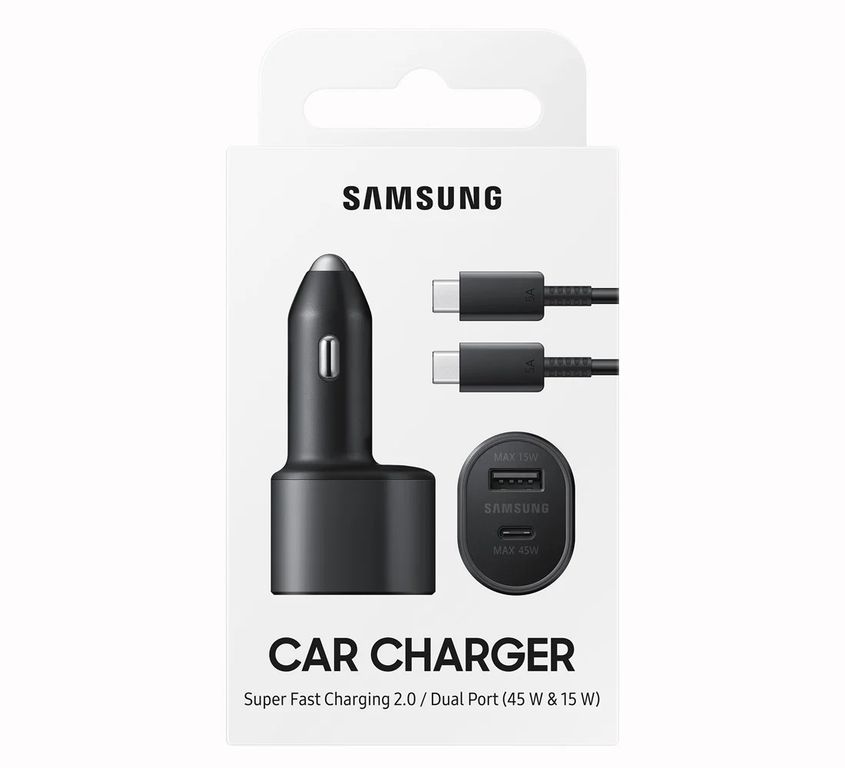 Cargador de auto 45w usb-c dual port super fast charge