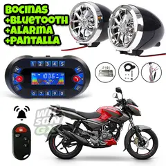 GENERICO - Kit Parlante Bocina Bluetooth Alarma p Moto Pantalla Control
