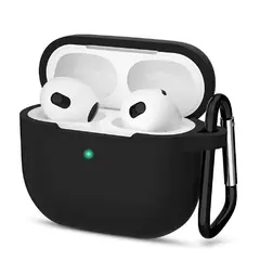 GENERICO - CASE DE SILICONA PARA AIRPODS DE 3ERA GENERACIÓN NEGRO