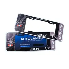 GENERICO - PORTAPLACA EUROPEA MODELO JAC NEGRO 2PCS