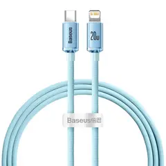 BASEUS - Cable C a Lightning - - Carga Rápida 20W - 2 Metros - Celeste