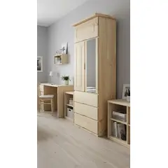 GENERICO - ROPERO EN PINO DE 60 CM COLOR NATURAL