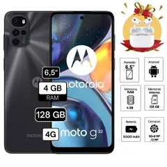 MOTOROLA - CELULAR G22 6.5 4GB RAM 128GB Negro + AUDIFONO DE REGALO