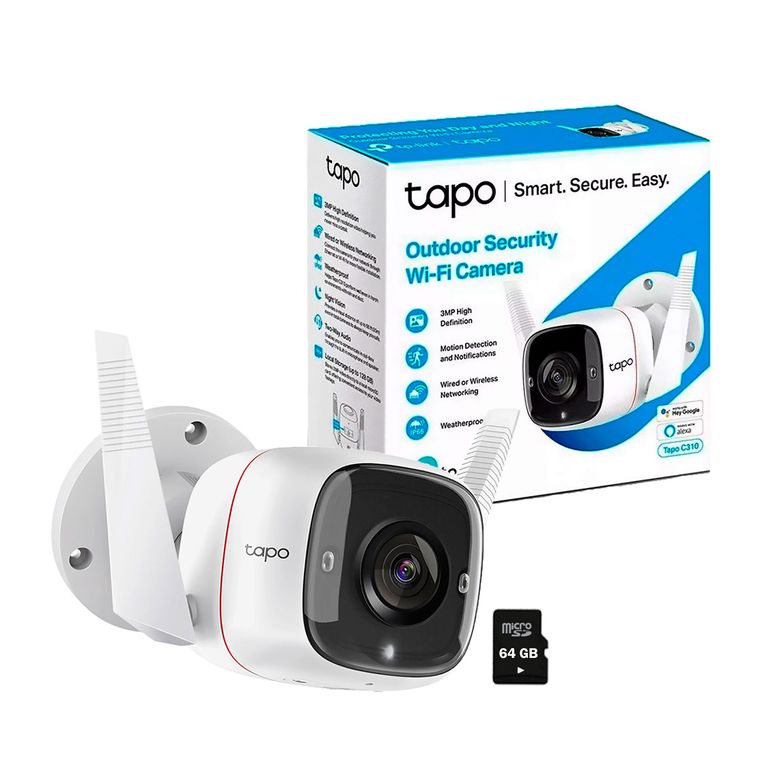 Tapo C310 3MP Cámara Seguridad Wi-Fi Exterior SD 64GB