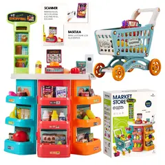 GENERICO - Minimarket Supermercado con Carrito Sonido 72 Piezas