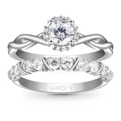 GENERICO - Anillo de Compromiso Gnoce Apilable Transparente Plata 925