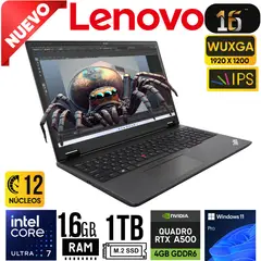 LENOVO - LAPTOP THINKPAD P16V GEN 2 16" WUXGA Ultra 7 155H, RAM 32GB ,SSD 1TB RTX500 4GB W11 PRO