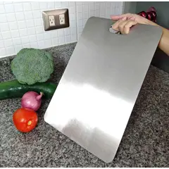 GENERICO - Tabla de picar en Acero inoxidable 30x20cm -REGALO
