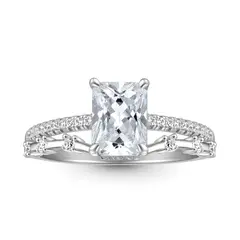 GENERICO - Anillo De Compromiso Con Corte Rectangular Elegante De Gnoce