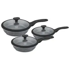 VALESKA - Juego de Sartenes de Roca Volcánica VL-FPSB6 Gris