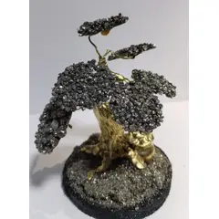 GENERICO - ARBOLITO DE LA FORTUNA BONSAI DORADO MEDIANO CON PIRITA