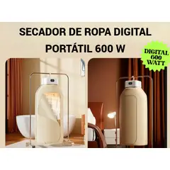 GENERICO - SECADORA DE ROPA PORTÁTIL DIGITAL 600W TEMPORIZADOR PLEGABLE