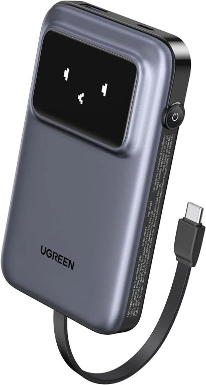 Cargador Portatil 10000mha Cable integrado 30W PB511 - Grey