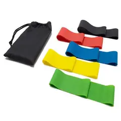 RISUTIMPORT - Set 5 Bandas Elásticas De Resistencia Cerradas + Bolso
