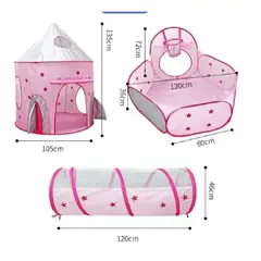 GENERICO - Castillo Túnel Y Piscina Plagable Para Niños Y Niñas