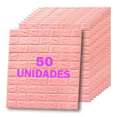 GEN - Papel tapiz espuma 3D pegatinas adhesivas 50 und Rosa