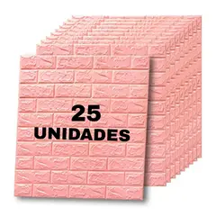 GENERICO - Papel tapiz espuma 3D pegatinas adhesivas 25 und Rosa