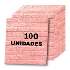 GENERICO - Papel tapiz 3D pegatinas de pared autoadhesivo 100 und rosado