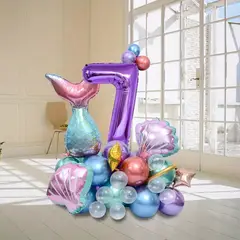 GENERICO - GLOBOS DE DE SIRENA 33 PIEZAS - 7 AÑOS