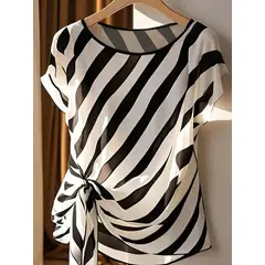 GENERICO - Blusa Larga Con Lazo Al Costado - Sin Mangas Transpirable