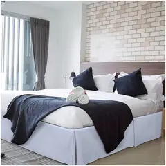 GENERICO - FALDON DE TARIMA 2 PLAZAS ELEGANCE DRILL BLANCO 30CM