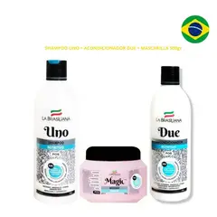 LA BRASILIANA - Kit Post Shampoo + Acondicionador + Mascarilla 500 gr