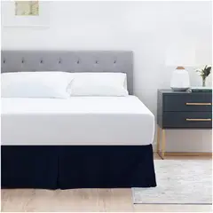 GENERICO - FALDON DE TARIMA 2 PLAZAS ELEGANCE DRILL AZUL MARINO 30CM