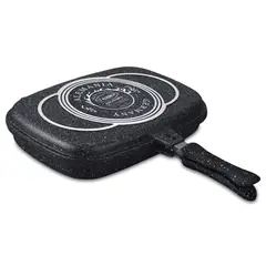 VALESKA - Sartén Parrillera Doble de Roca Volcánica VL-DGP40 Negra