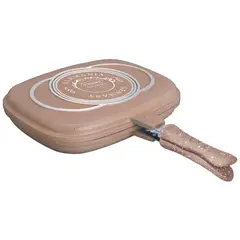 VALESKA - Sartén Parrillera Doble de Roca Volcánica VL-DGP40 Marrón