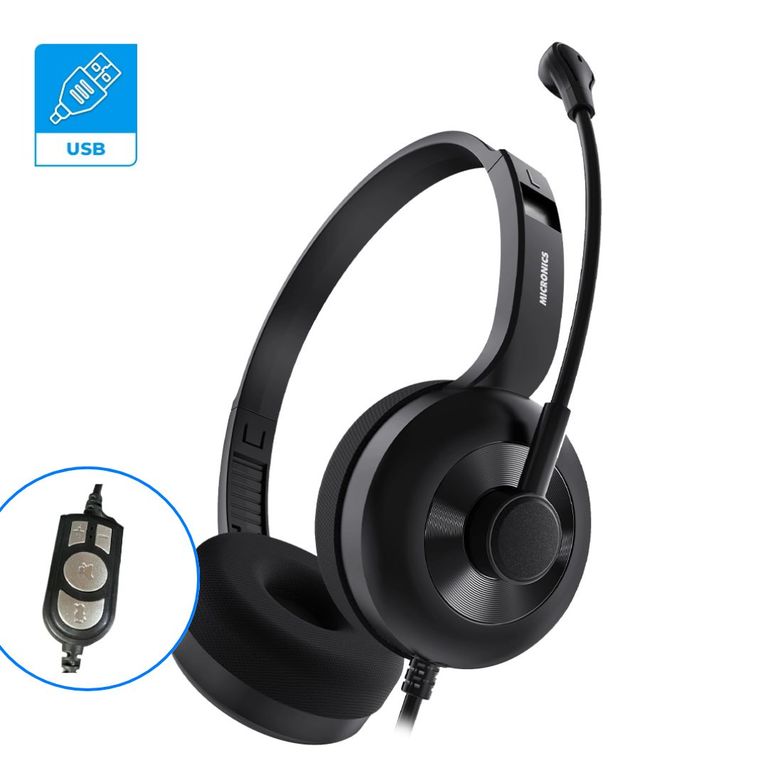 AUDIFONO CON MICROFONO CON CABLE Y BOTONES