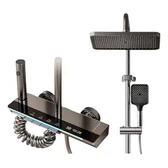 ANYHOGAR - Ducha Columna Moderna 4 Funciones Llave Botones