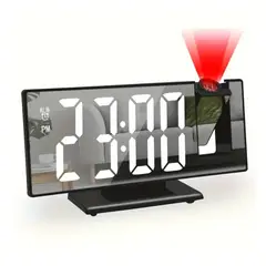 GENERICO - Reloj Despertador Digital con Pantalla LED Grande de Espejo