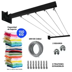GENERICO - Tendedero Ropa Plegable Imahi Acero Soporte 150kg