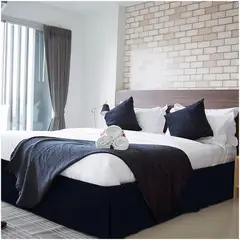 GENERICO - FALDON DE TARIMA 2 PLAZAS ELEGANCE DRILL AZUL MARINO 35CM