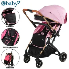 EBABY - Coche maleta con Mango reversible VINCE Rosado