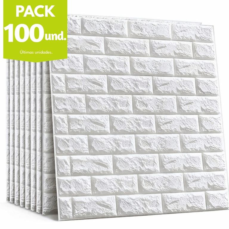 Pack x100 Papel Tapiz Espuma 3D Pegatina Autoadhesiva de Pared 77x70CM