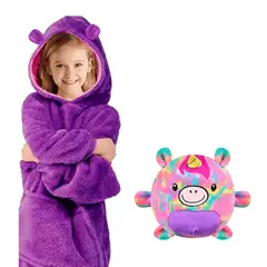 GENERICO - Poleron Peluche Infantil Huggle Pets para Niñas Unicornio