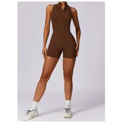 TIOZONEY - Mono deportivo para mujer-Marrón