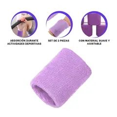 GENERICO - Pack2 Pulseras Actividad Fisica Lila Y+Ligas de Regalo