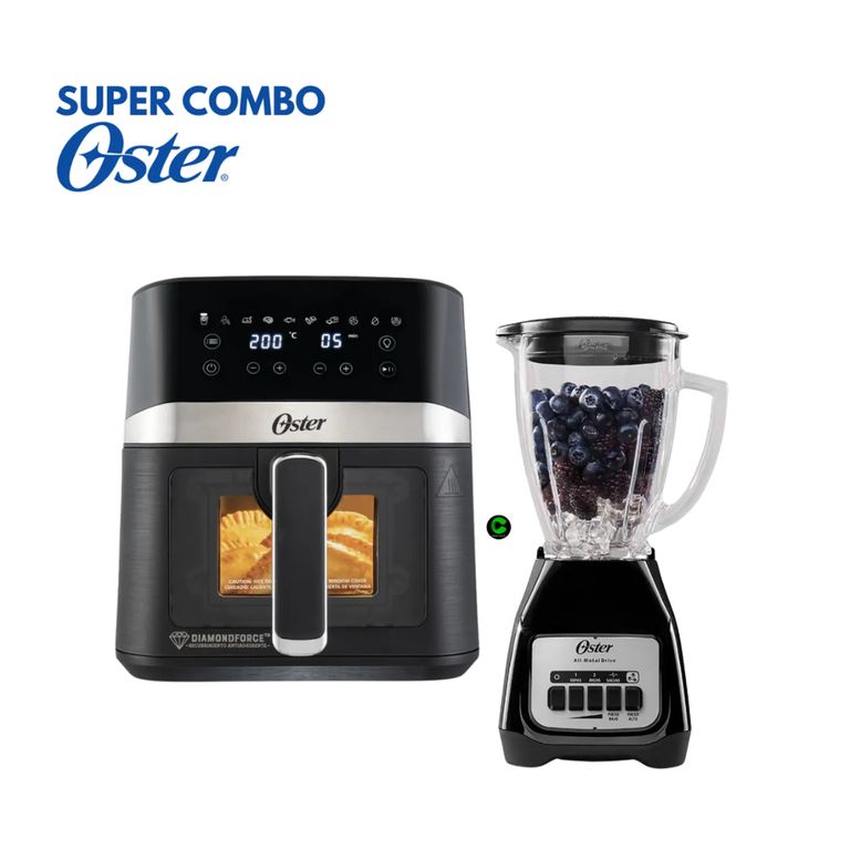 Combo Oster Freidora de Aire 4L CKSTAF40WDDF y Licuadora BLSTKAGBPB