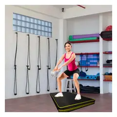 GENERICO - Pack2 Tapete de Gimnasio en 15M Amarillo Y+Ligas de Regalo