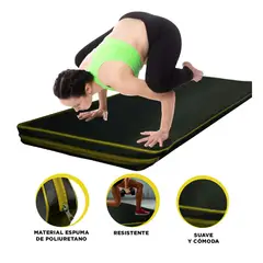 GENERICO - Pack2 Tapete de Gimnasio en 1M Amarillo Y+Ligas de Regalo