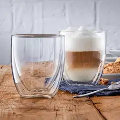 GENERICO - SET 4 VASOS DOBLE FONDO VIDRIO BOROSILICATO 250ML