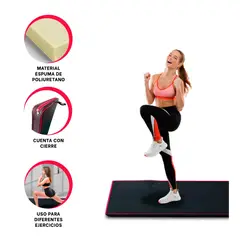 GENERICO - Pack2 Tapete de Gimnasio en 12M Rojo Y+Ligas de Regalo