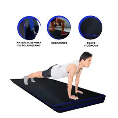 GENERICO - Pack2 Colchoneta Gym en 1M Azul Y+Banderitas Adhesivas