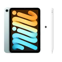 SNAPPLE - IPad Mini 7ma generación A17 Pro Wi‑Fi 128GB - Azul - iPad Mini 7ma gen + Pencil USB-C