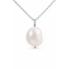 GENERICO - Collar con Perla de Río Natural y Cadena de Acero